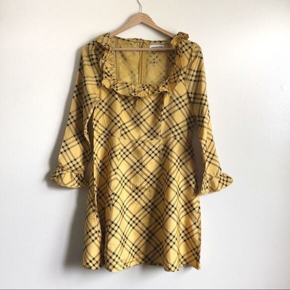 Urban Outfitters Kristen plaid ruffle mini dress - Picture 1 of 7